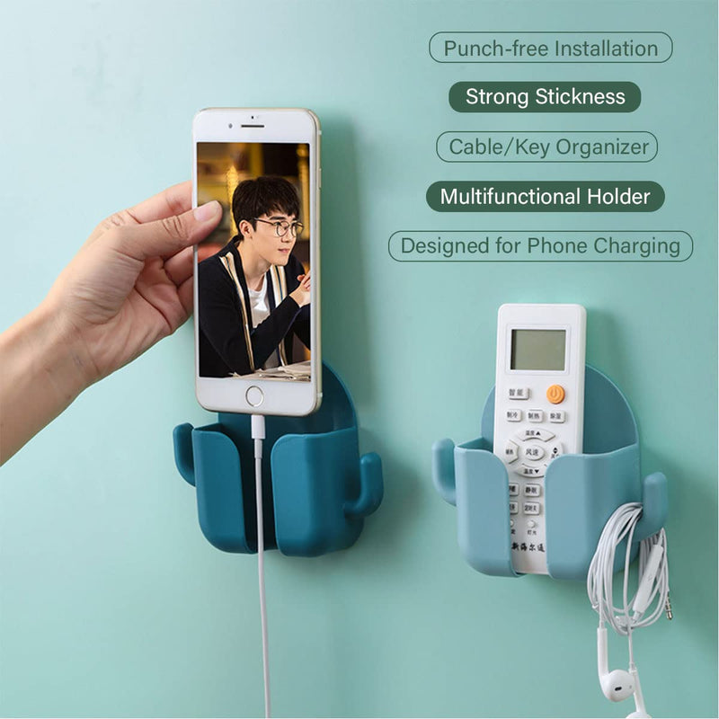 [Australia - AusPower] - 5 Pcs Colorful Wall Mount Phone Holder Self-Adhesive Wall Beside Organizer Storage Box Plastic Charging Phone Stand Remote Phone Brackets Multi-Function Holder for Bedroom Kitchen Bathroom Office 5 PCS 