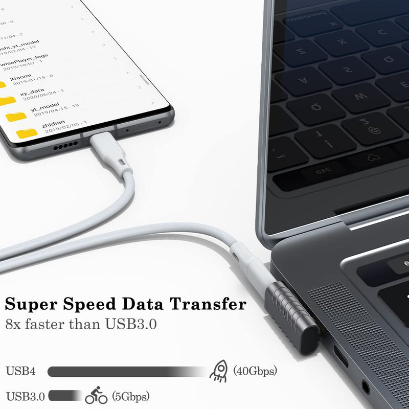 [Australia - AusPower] - AuviPal USB C 90 Degree Adapter (2 Pack), 40Gbps USB C Male to USB C Female Connector, USB Type C Thunderbolt 4/3 Extender for MacBook Pro, iMac, iPad Pro, Tablet, Phones and Other Type C Devices 