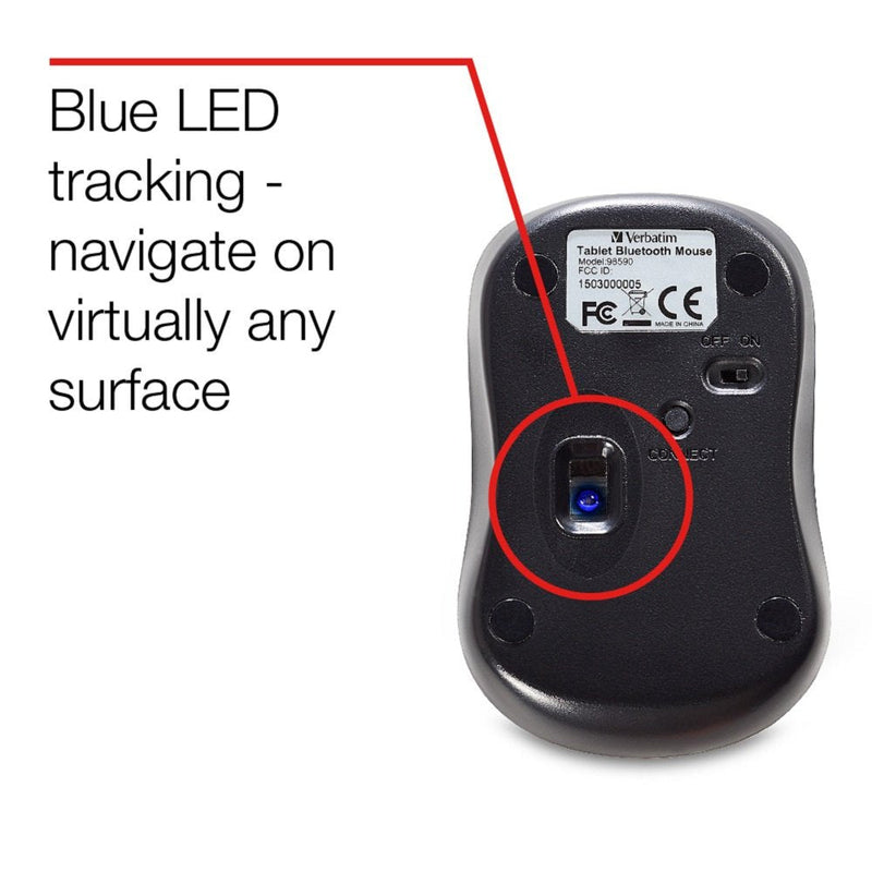 [Australia - AusPower] - Verbatim Bluetooth Multi-Trac LED Tablet Mouse 