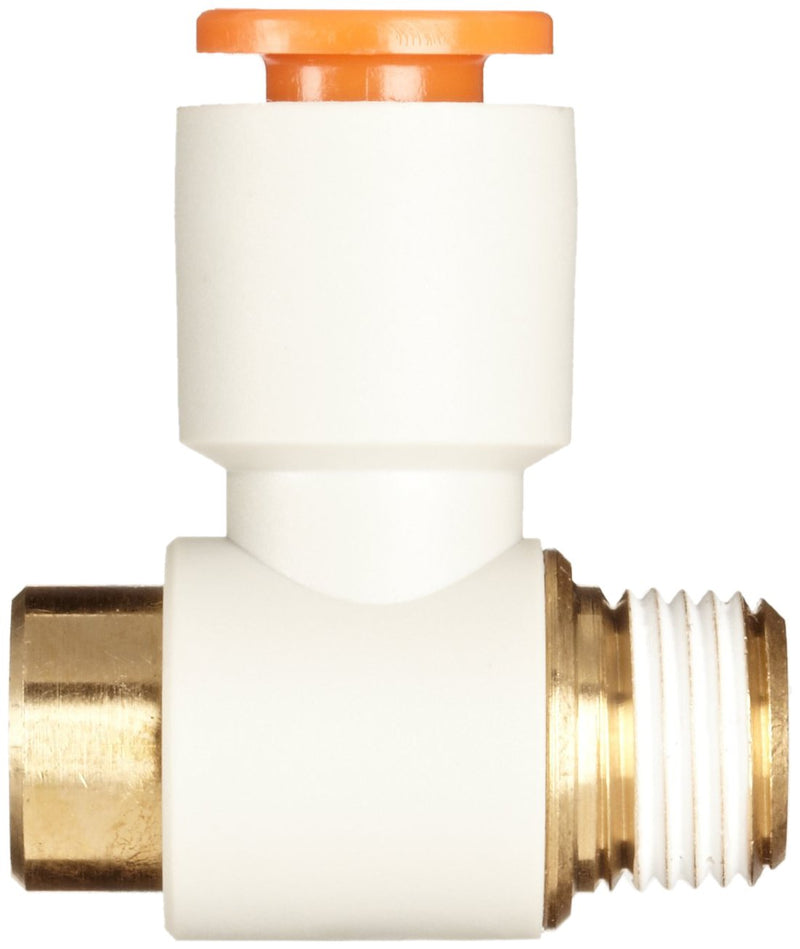 [Australia - AusPower] - SMC KQ2VS03-34AS PBT & Brass Push-to-Connect Tube Fitting with Sealant, Hex Socket Head Universal Elbow, 5/32" Tube OD x 1/8" NPT Male 