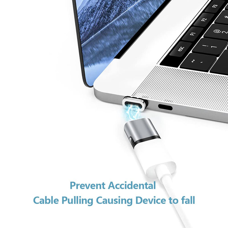 [Australia - AusPower] - Magnetic USB C Adapter 24 Pin Mini Magnetic USB C Adapter Straight Male to Female Connector 100W PD Fast Charge 20Gbs Data Transfer USB3.1 