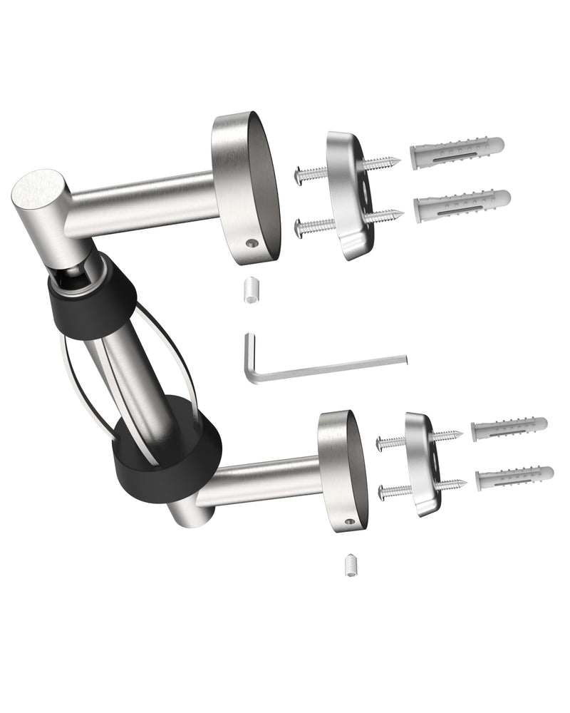 [Australia - AusPower] - BATHDANCE Brushed Nickel Toilet Paper Holder Wall Mount, Single Hand Operable Easy Tear Bathroom Toilet Paper Holder SUS 304 Stainless Steel, Double Post Pivoting Toilet Paper Roll Holder 