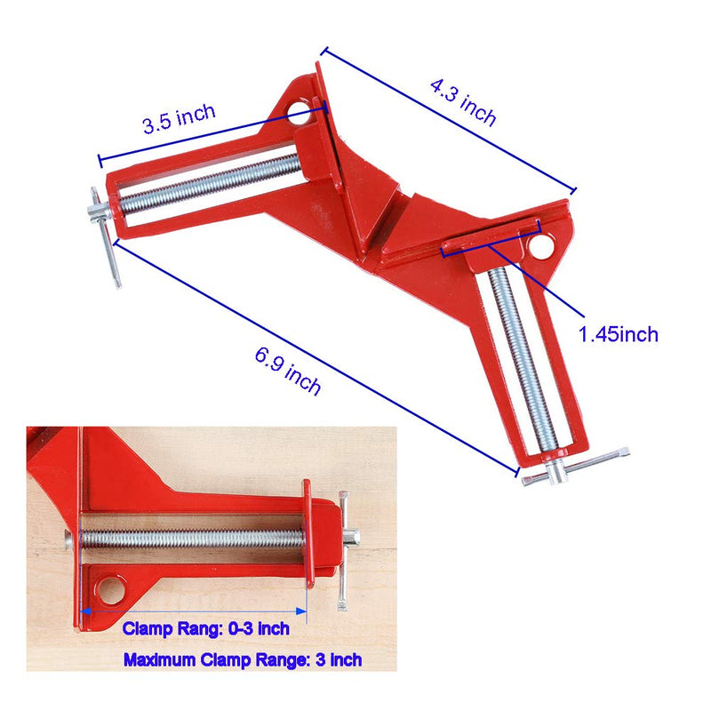 [Australia - AusPower] - 90 Degree Right Angle Clamp, Corner Clamps for Woodworking Set of 4, Adjustable Corner Square Clamp for Picture Frames Glass Holder Hand Tools 