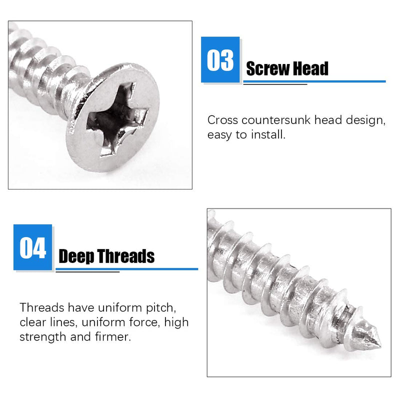 [Australia - AusPower] - Glarks 20 Sets 50mm/2inch Stainless Steel Flat Straight Brace Brackets Mending Joining Plates Repair Fixing Bracket Connector and 40pcs Self Tapping Screws Set (50mm/2inch) 