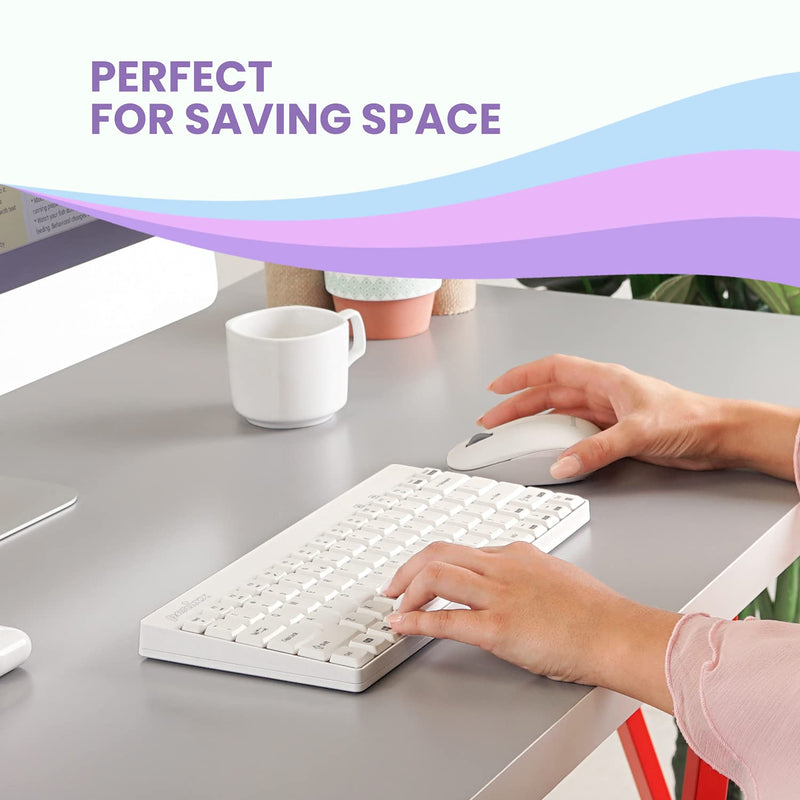 [Australia - AusPower] - Perixx Periduo-712W Wireless Mini Keyboard and Mouse Set, White, US English Layout,PERIDUO-712 
