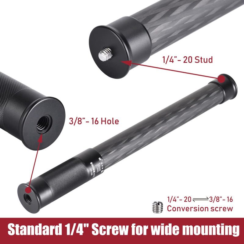 [Australia - AusPower] - Carbon Fiber Extension Pole,Fast Twisting Lock 4 Section Tube,1/4" Screw Mount Compatible with Camera Phone Gimbal Video Stablizer,Lightweight Camera Stick for Photography 