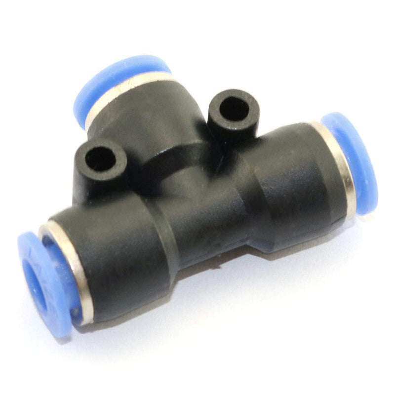 [Australia - AusPower] - DGZZI Pneumatic Tee Union Connector 10PCS 1/4" Tube OD Union Tee Type Plastic Quick Push to Connect Tube Fitting 