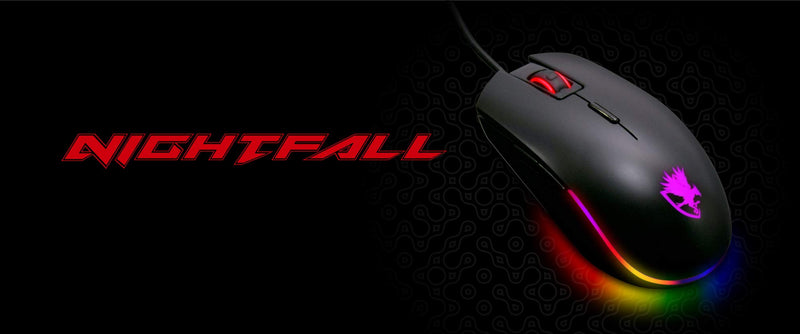 [Australia - AusPower] - Digifast Nightfall NF24 RGB Backlit Gaming Mouse, Symmetrical Design, 50 Million Click Durability, 8 Programmable Buttons, Dynamic DPI Switching, Customized Color, DPI for Windows PC Gamers (Black) 