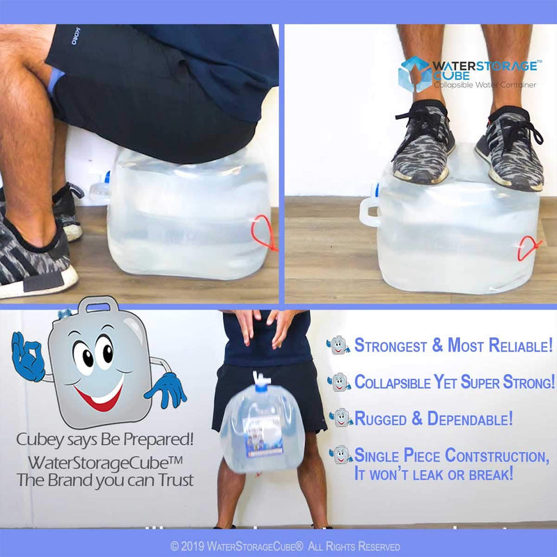 [Australia - AusPower] - WaterStorageCube BPA Free Collapsible Water Container with Spigot, Camping Water Storage Carrier Jug for Outdoors Hiking Backpack & Survival Kit, Foldable Portable Water Canteen 1.3/2.6/5.3 Gallon 1.3 Gallon 2-Pack 1.3 Gal 
