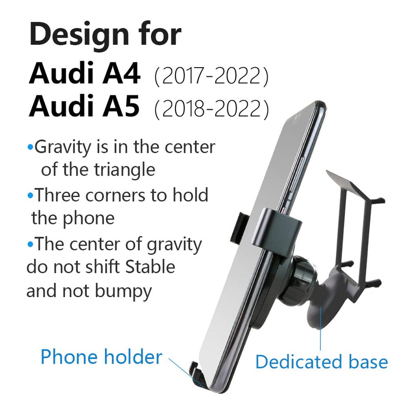 [Australia - AusPower] - LUNQIN Car Phone Holder for 2017-2022 Audi A4 S4 A5 S5 Auto Accessories Interior Decoration Mobile Cell Phone Mount 
