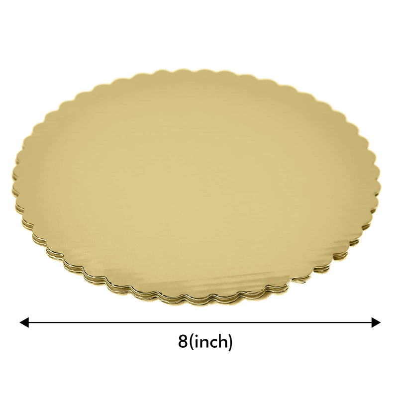 [Australia - AusPower] - [25pcs] 8" Gold Cakeboard Round,Small Disposable Cake Circle Base Boards Cake Plate Round Coated Circle Cakeboard Base 8inch 25pack (Gold, 8inch) 