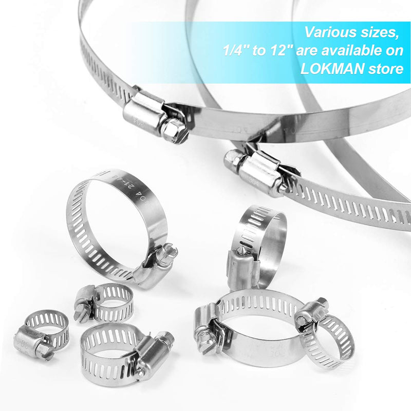 [Australia - AusPower] - Hose Clamp, 20 Pack Stainless Steel Adjustable 6-12mm Size Range Worm Gear Hose Clamp, Fuel Line Clamp for Plumbing, Automotive And Mechanical Application 