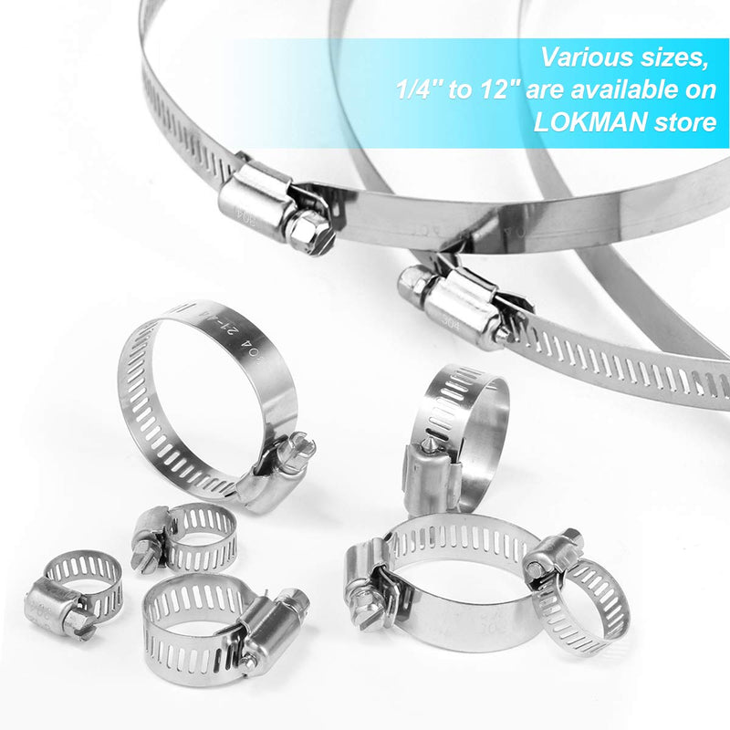 [Australia - AusPower] - Hose Clamp, LOKMAN 60 Pieces Stainless Steel Adjustable 6-38mm Range Worm Gear Hose Clamp, Fuel Line Clamp for Plumbing, Automotive And Mechanical Applications Assortment Kit 1 