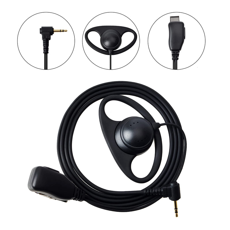 [Australia - AusPower] - HYSHIKRA Talkabout Earpiece for Motorola T600 T472 T801 T801 T460, D Shape Headset with Lapel PTT Built-in Mic for MH230R T200 MR350R MT350R Walkie-Talkie Handheld Transceiver 