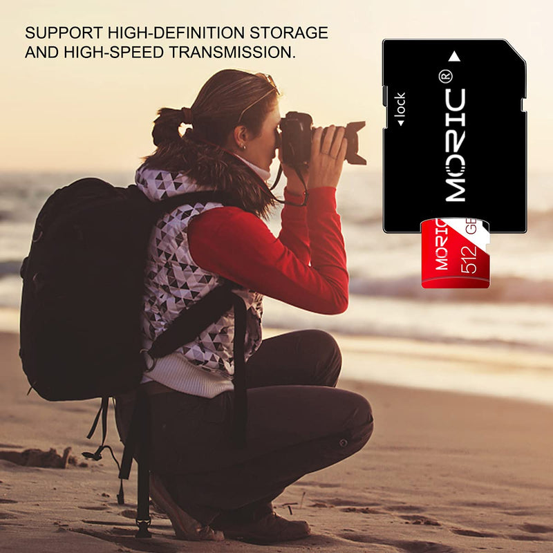 [Australia - AusPower] - 512GB Micro SD Card C10 High Speed Micro SD SDXC Card Memory Card with SD Adapter (512GB) 