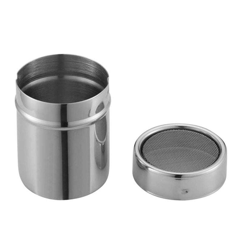 [Australia - AusPower] - Powder Sugar Shaker with Lid for Kitchen Baking Cooking, Stainless Steel Fine Mesh Shaker Cinnamon Lcing Sugar Powder Cocoa Flour Chocolate Coffee Sifter Sprinkler Dredgers Silver 