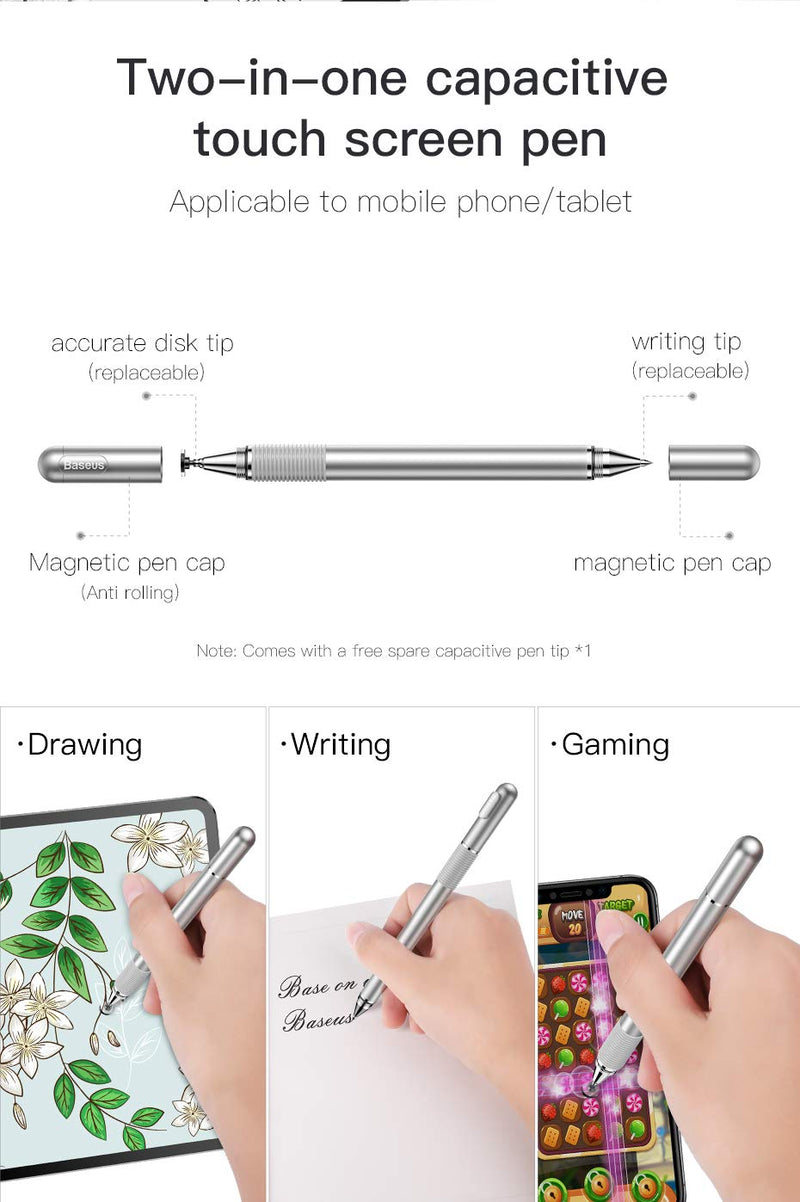 [Australia - AusPower] - Phone Stylus Pen SIKAI Multifunction Capacitive Screen Touch Pen Replacement Pencil for Apple Pencil 2 iPad Pro 9.7 10.5 12.9 2018 Tablet iPhone Smart Phone Penna Pen (Black) Black 