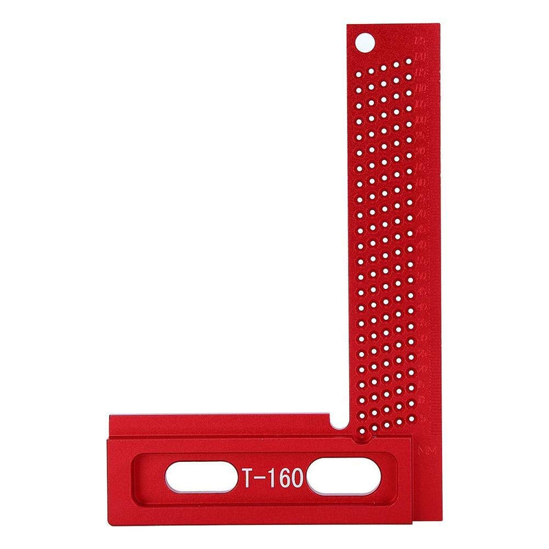 [Australia - AusPower] - Hole Ruler Marking Ruler Carpenter Tool Wear‑Resistant Rust‑Proof Aluminum Alloy Woodworking Accessory 90 Degree Ruler 