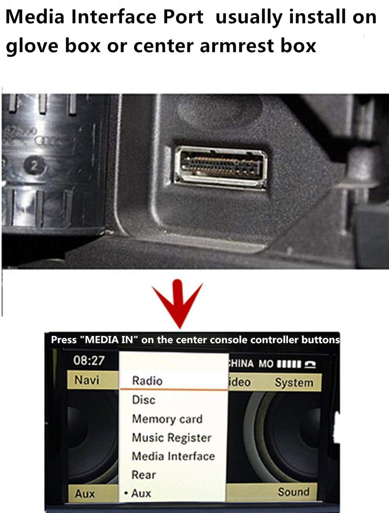 [Australia - AusPower] - MDI MMI Type C AUX Adapter, 2 in 1 Car Music Audio Interface Compatible with Mercedes Benz for Android Galaxy Note Google Pixel Motorola 
