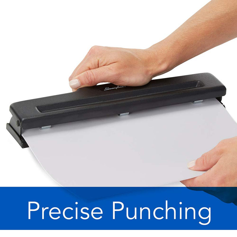 [Australia - AusPower] - Swingline 2-3 Hole Punch, Semi-Adjustable, Light Duty Hole Puncher, 10 Sheet Punch Capacity, Black (74015) 