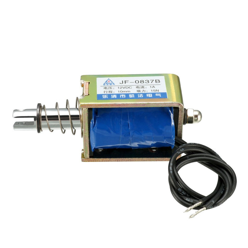 [Australia - AusPower] - uxcell 12VDC 15N 10mm Stroke Pull Push Solenoid Electromagnet Open Frame Type Linear Motion JF-0837B 1pcs 