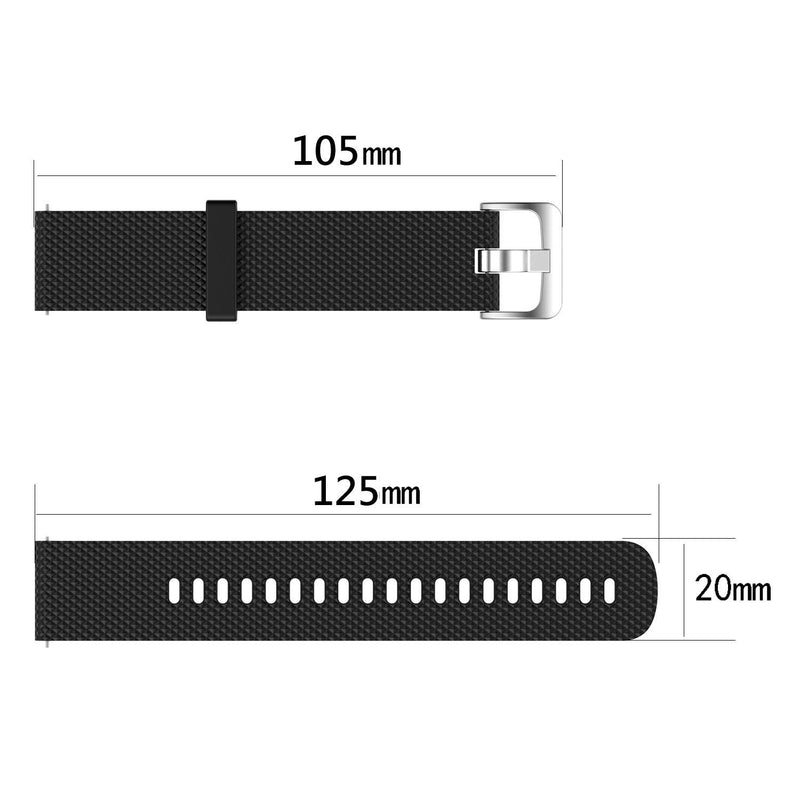 [Australia - AusPower] - EEweca 2-Pack Silicone Bands Compatible with Amazfit Bip Smartwatch Replacement Strap, Black+Gray 