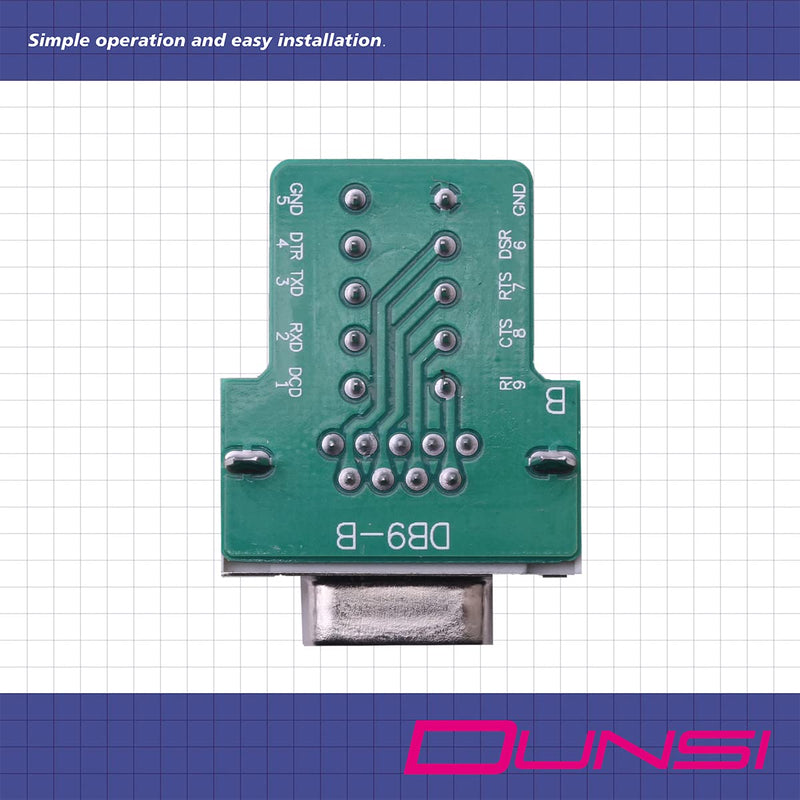 [Australia - AusPower] - DUNSI 4Pcs DB9 Female Adapter Connector Breakout Board Solderless RS232 9pin Port D-SUB Serial Terminal with Long Bolts Tail Pipe 
