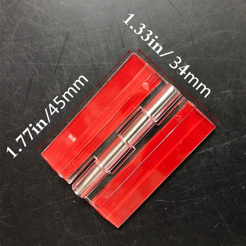 [Australia - AusPower] - 3-Pack Transparent Plastic Acrylic 45mm Continuous Piano Hinge?Self-Adhesive? , Suitable for DIY Transparent Box, Display Stand etc. 