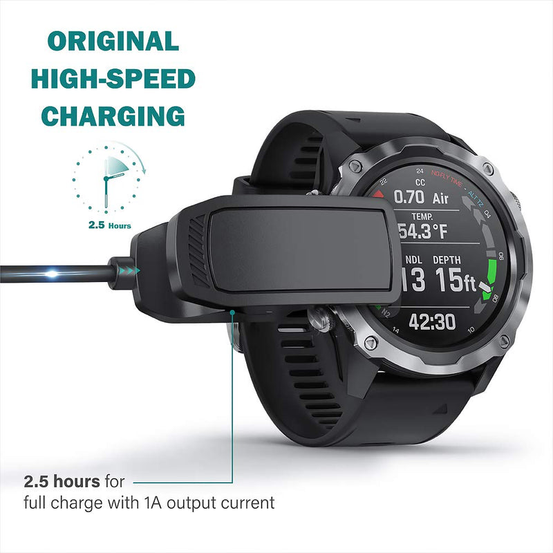 [Australia - AusPower] - TUSITA Charger Compatible with Garmin Descent Mk1, Descent Mk2, Descent Mk2i, Descent Mk2S, Descent G1, Descent G1 Solar - USB Charging Cable 100cm - GPS Smartwatch Accessories 
