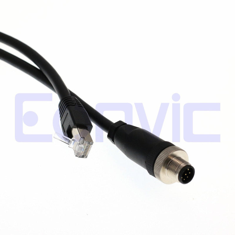[Australia - AusPower] - Eonvic M12 to RJ45 8Pin Male Gigabit Cognex Industrial Camera High Flex Cables 3M 