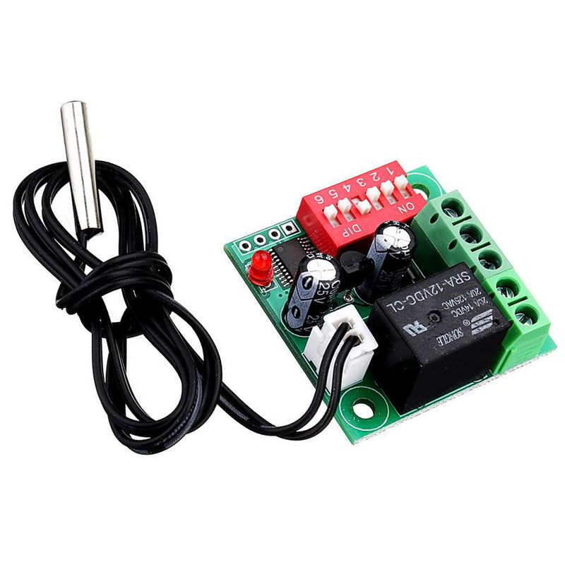 [Australia - AusPower] - HiLetgo W1701 12V DC Temperature Controller Switch Digital Thermostat Adjustable Thermostat Temperature Switch Cooling Controller 