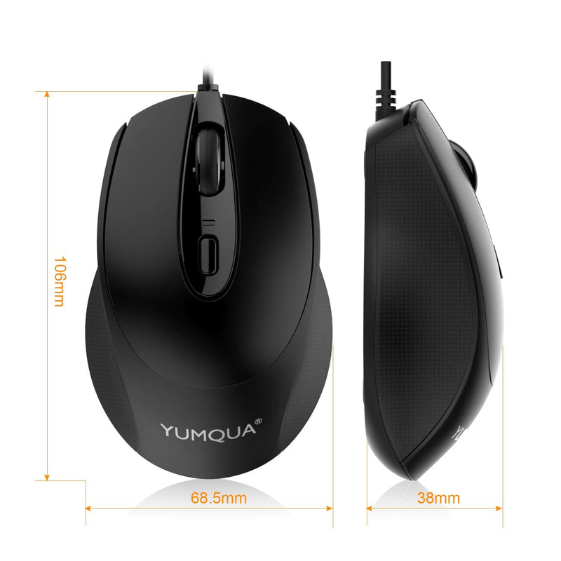[Australia - AusPower] - YUMQUA G222 Computer Mouse Wired 4 Pack, Bulk USB Corded Mouse, Office & Home Silent Optical Mice with 2 Adjustable DPI for Computer Laptop Desktop PC 