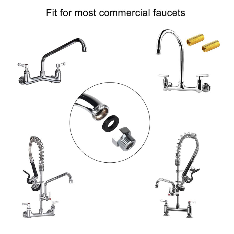[Australia - AusPower] - TCEUMIK Faucet Adapter Kit Female M22x1 to Male 1/2’’ NPT SUS 304 Stainless Steel Constructed Faucet Pipe Fitting Aerator Adapter Suitable for Commercial Faucet Parts Garden hose 