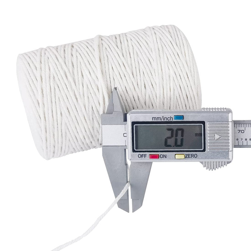 [Australia - AusPower] - PerkHomy Cotton Butchers Twine String 500 Feet 2mm Twine for Cooking Food Safe Crafts Bakers Kitchen Butcher Meat Turkey Sausage Roasting Gift Wrapping Gardening Crocheting Knitting White 
