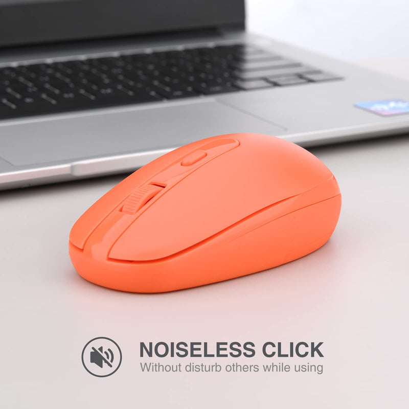 [Australia - AusPower] - Wireless Mouse ,Rii RM700 2.4G Silent Mouse with 3200 DPI ,Computer Mouse with USB Nano Receiver for Laptop,PC,Mac,Chromebook,Windows and School Work(Orange) Orange 