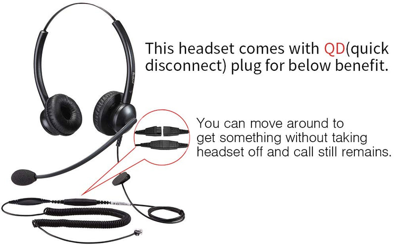 [Australia - AusPower] - Call Center Headset RJ9 Jack with Noise Cancelling Microphone, Landline Deskphone Headset with Mic Mute & Volume Control for Cisco Telephone 6941 7941 7942 7945 7960 7961 7962 7965 8945 