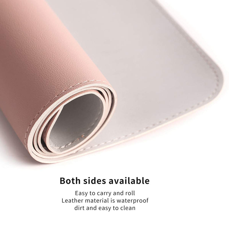 [Australia - AusPower] - GUBEE PU Leather Multifunctional Office Desk Pad Mat,Waterproof Non-Slip Anti-Dirty Mouse Pad Mat for Office and Home,Travel,Large Size 31.5x15.75x0.08inch (Pink) Pink 