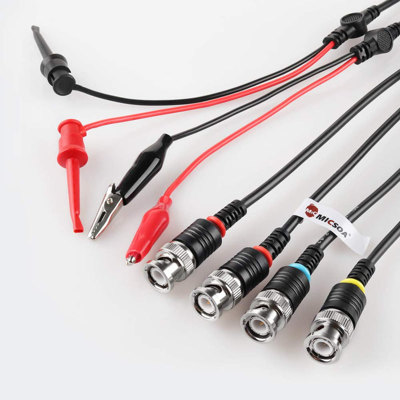 [Australia - AusPower] - Micsoa BNC Test Leads Set, Oscilloscope Probes BNC to Alligator Clips, BNC to Mini Test Clips, BNC to BNC Cable Leads 3 Pack 