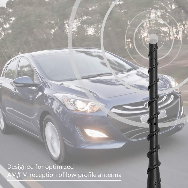 [Australia - AusPower] - KSaAuto 7" Spiral Roof Antenna Compatible with Hyundai Santa Fe Veracruz Tucson Accent Entourage Elantra i30 ix35 Elantra Touring Wagon | Flexible Rubber Antenna Replacement | for Premium Reception 