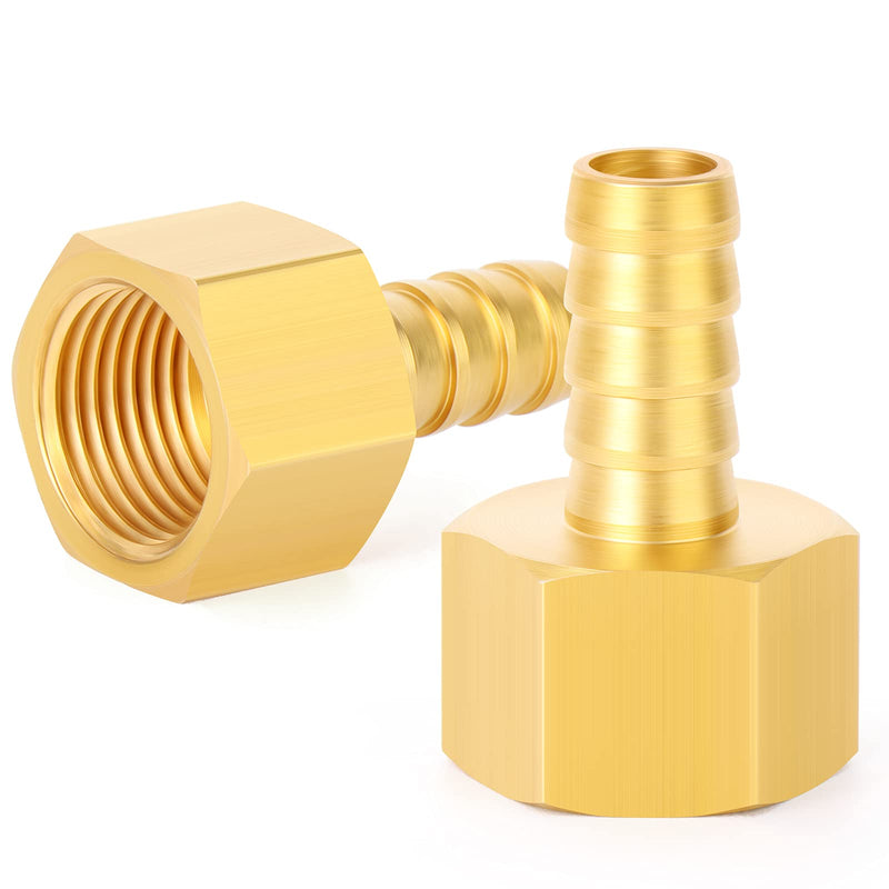 [Australia - AusPower] - TAILONZ PNEUMATIC 3/8 Inch Barb x 1/4 Inch NPT Brass Female Hose Fitting Connector（Pack of 10） 3/8''Barb×1/4''NPT Female 