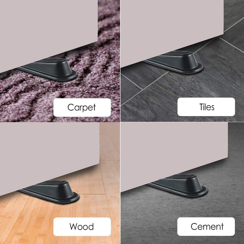 [Australia - AusPower] - Rubber Doorstopper Wedge Suitable for All Floors Non-Scratching and Anti-Slip Design (5 Packs) 
