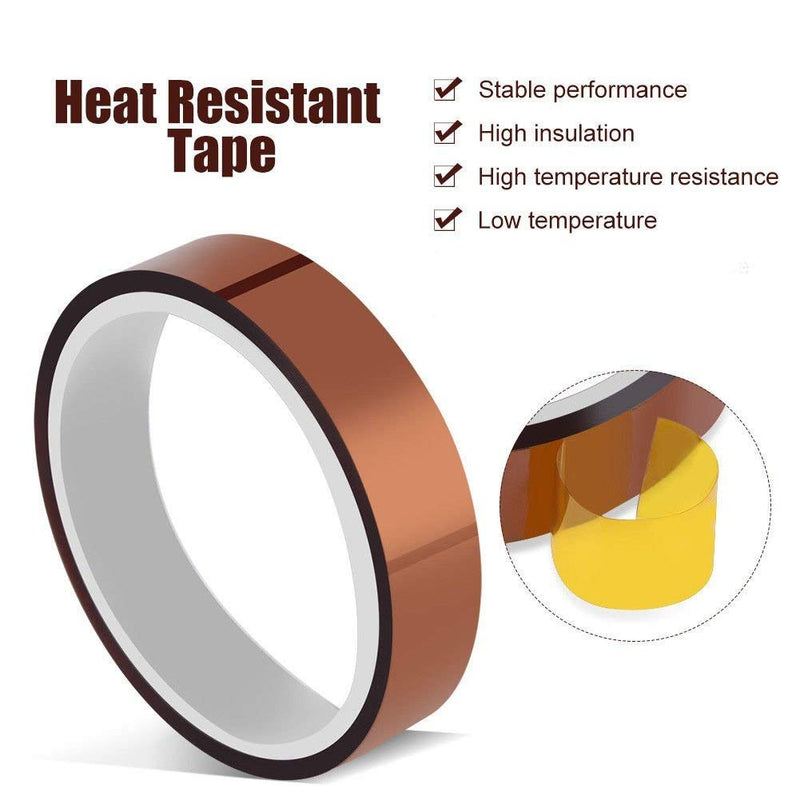 [Australia - AusPower] - 2 Rolls 10mm X 33m 108ft Heat Tape Heat Resistant Tape Heat Transfer Tape Thermal Tape High Temp Tape High Temperature Tape Heat Tape for Sublimation for Heat Press No Residue 