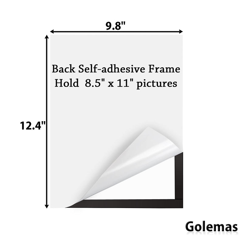 [Australia - AusPower] - Golemas Magnetic Self Adhesive Display Frame, 8.5 x 11 Double Sided Sign Holder, Flexible PVC Sheet Document Frame on Refrigerator, Door, Window, Wall for Home, Office, Store, School, pack of 5 Black 8.5" x11",5Packs 