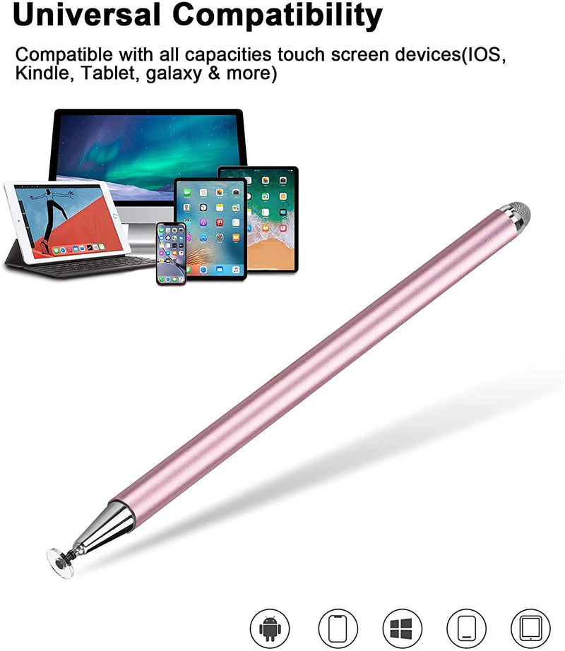 [Australia - AusPower] - Stylus Pens for Touch Screens, Stylus Pen for iPad, Universal Touch Tablet Pencil with Magnetic Cap 3 Spare Tips for iPhone/iPad Pro/Mini/Air/Android/Microsoft Surface and Tablet Devices (Pink) pink 