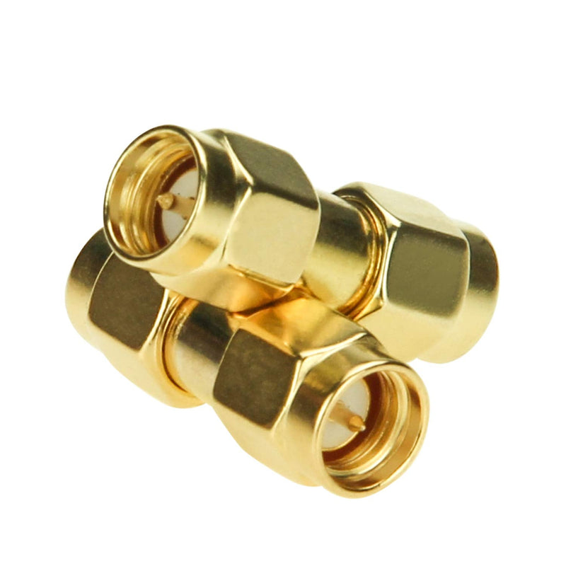 [Australia - AusPower] - SMA to SMA, 10-Pack SMA Male Connector RF Coaxial Adapter Plug for Antenna, Radio, WiFi 