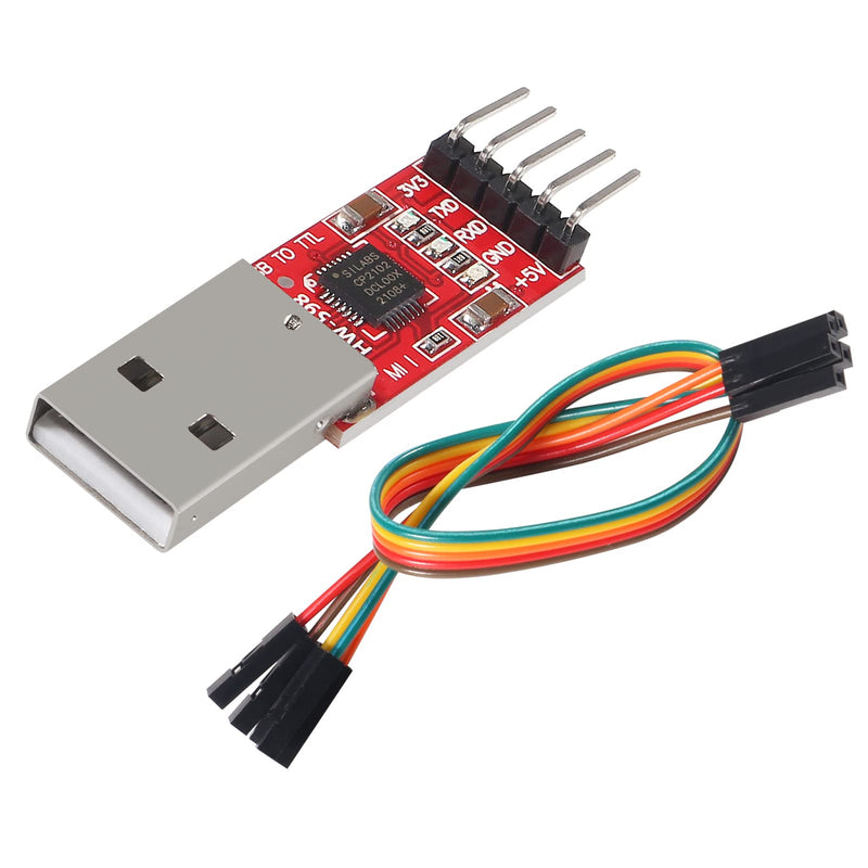 [Australia - AusPower] - AEDIKO 6pcs CP2102 USB 2.0 to TTL Module Serial Converter Adapter Module USB to TTL Downloader with Jumper Wires 