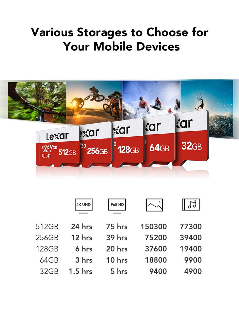 [Australia - AusPower] - Lexar 64GB Micro SD Card 2 Pack, microSDXC UHS-I Flash Memory Card with Adapter - Up to 100MB/s, U3, Class10, V30, A1, High Speed TF Card (2 microSD Cards + 1 Adapter) 64GB x 2 