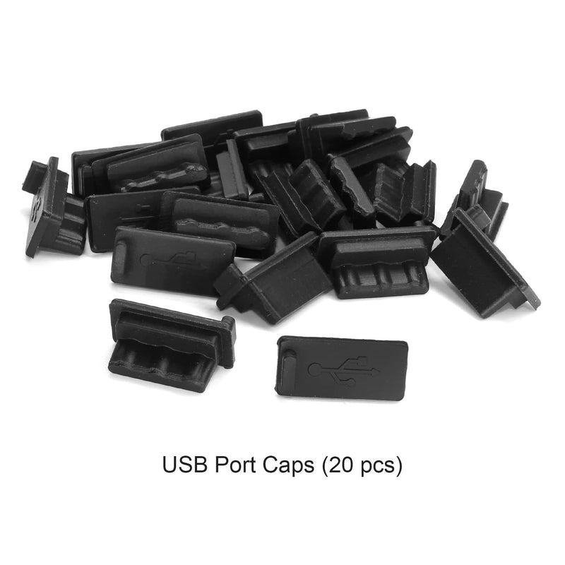 [Australia - AusPower] - RJ45 Dust Cover for Ethernet Hub Switch Port Anti Dust Cap Protector Plug, 50 Pcs USB 20 Pcs 