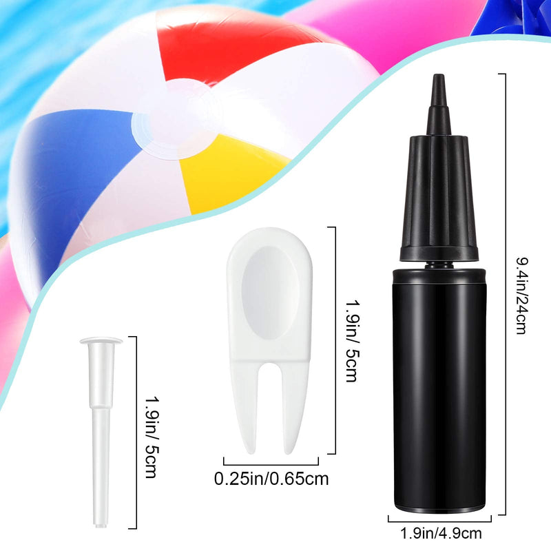 [Australia - AusPower] - Exercise Ball Hand Pump Fitness Yoga Ball Air Pump Ball Inflator Pump with 2 Pieces Exercise Ball Plug Removers and 10 Pieces Exercise Ball Air Plugs Pin Air Stoppers Adapter Kit for Balls (Black) 