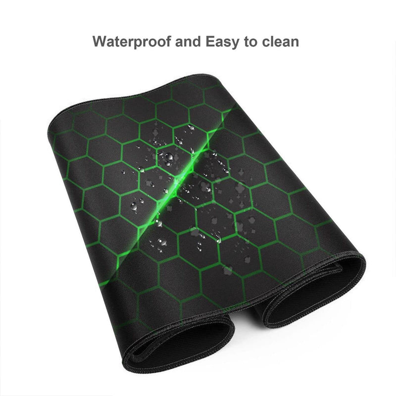 [Australia - AusPower] - Abstract Green and Black Cool Futuristic Mouse Pad Gaming XL Large Mousepad Desk Mat Long Extended Big Keyboard Pads Table Accessories for Gaming and Office Pc Laptop Computer 31.5 X 11.8 Inch Abstract Green And Black Cool Futuristic One Size 